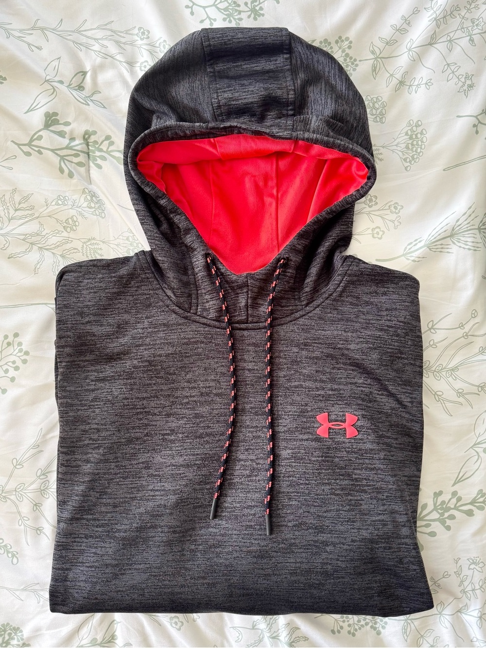 Men’s Under Armour Fleece Twist Hoodie in Black/Orange-inlet XL